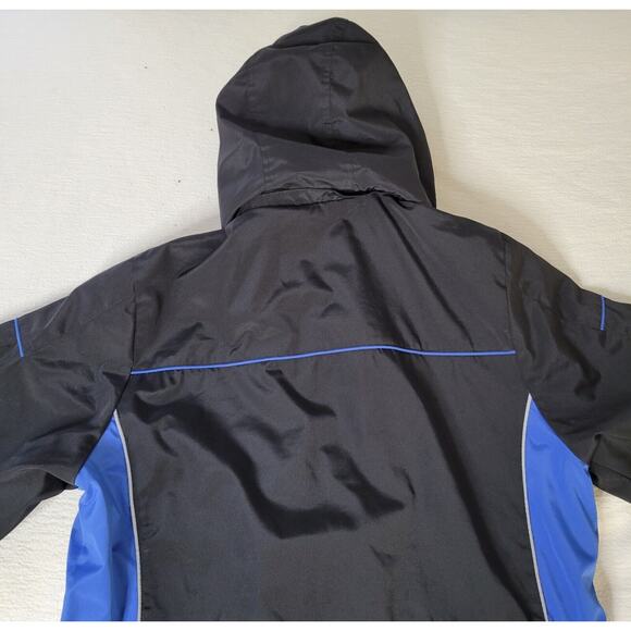 ZeroXposure Jacket Coat Medium Black and Blue Removable Hood Lightweight Fleece - Picture 14 of 16
